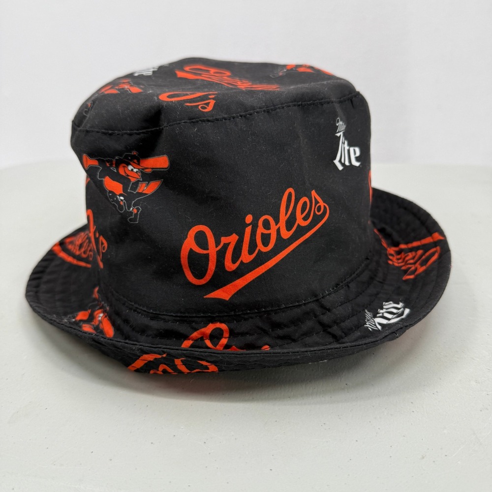 Miller Lite Baltimore Orioles Bucket Hat Mens One Size Black MLB Baseball Fan